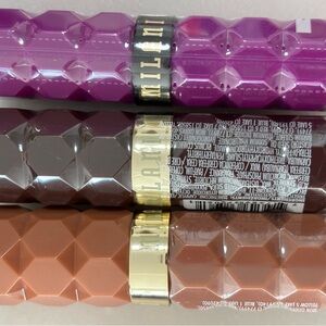 Milani Lipstick Collection - Vibrant Purple, Rich Brown, Soft Tan